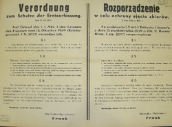 Niemieckie zarządzenie o ochronie zbiorów kontyngentowych oraz karach za ich niedopełnienie, Kraków, 11 VI 1942 r. [ze zbiorów AP w Kielcach].